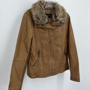 Signature Studio Faux Leather Moto Jacket - Women's Large